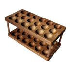 Solid Wood Egg Holder Rack Countertop Organizer