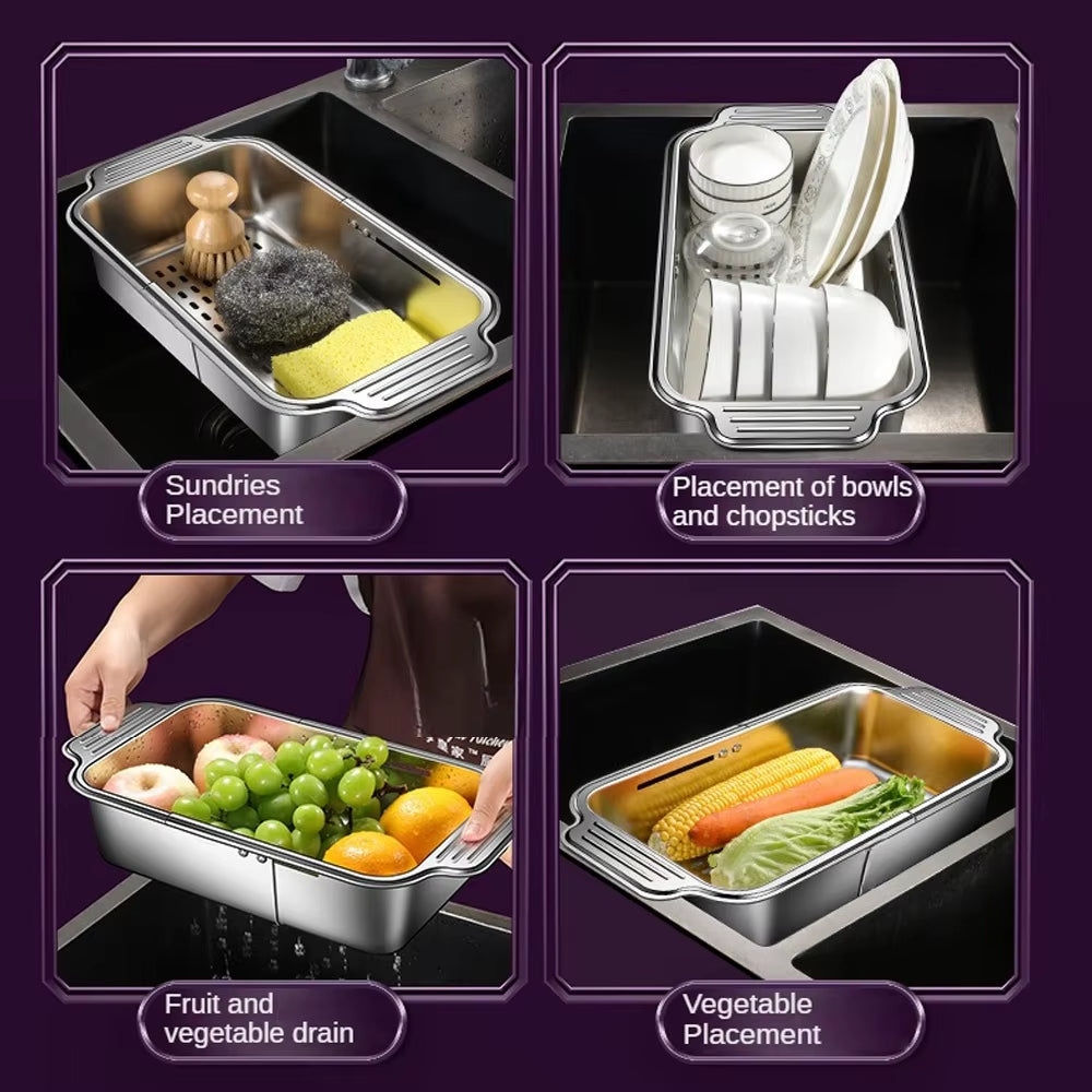 Stainless Steel Expandable Sink Colander Basket