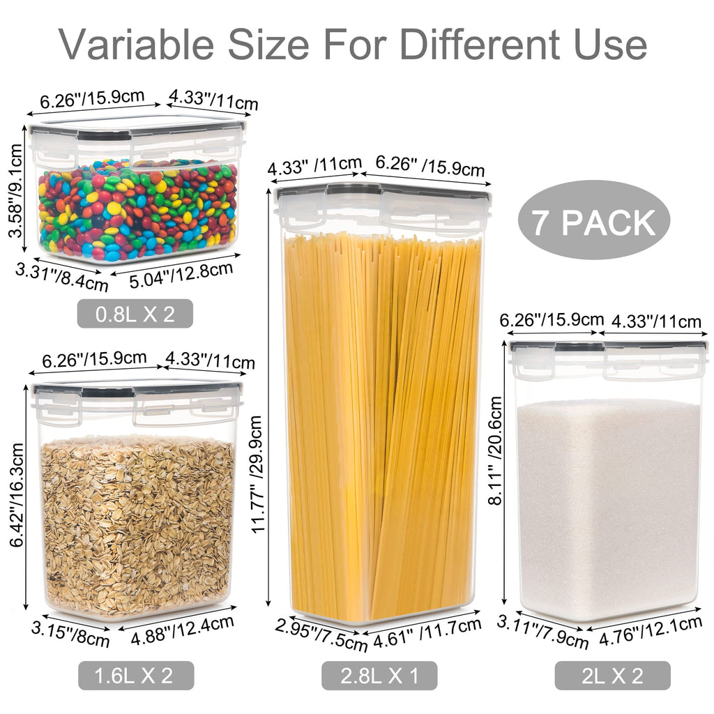Food Containers Set BPA Free Plastic Airtight Storage Box (7pcs)