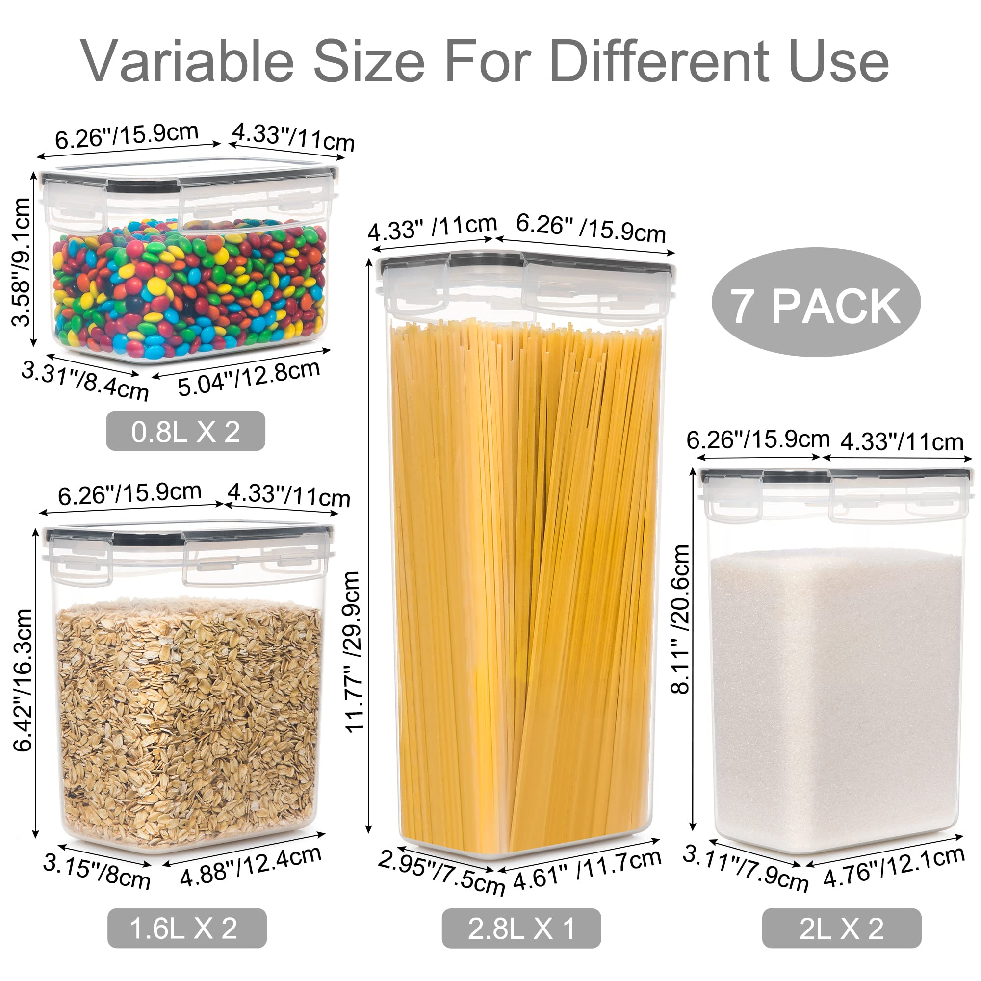 Food Containers Set BPA Free Plastic Airtight Storage Box (7pcs)