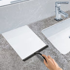 All-Purpose Stainless Steel Shower Squeegee with 2 Adhesive Hooks