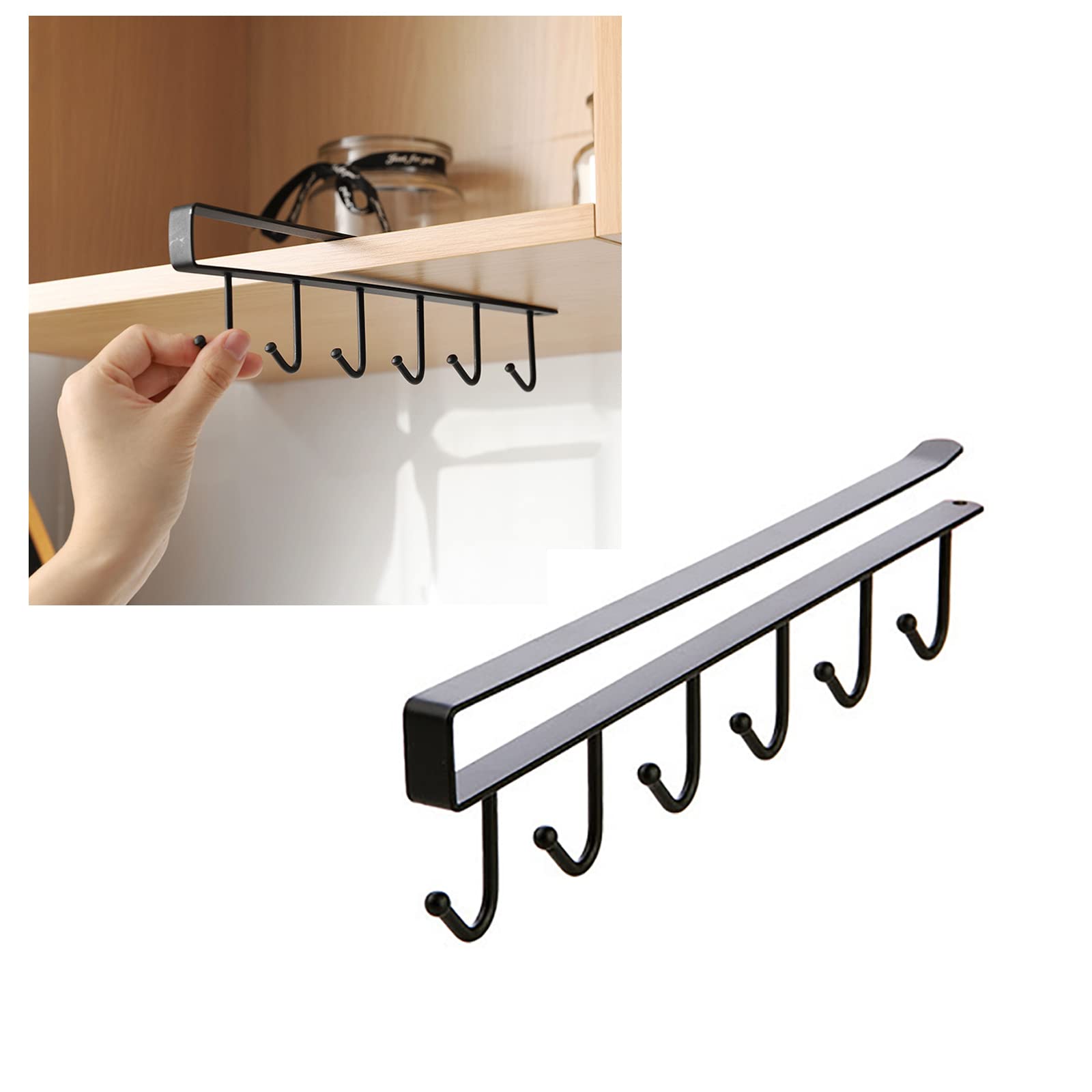 Multi-Purpose 6-Hook Under Shelf Organizer