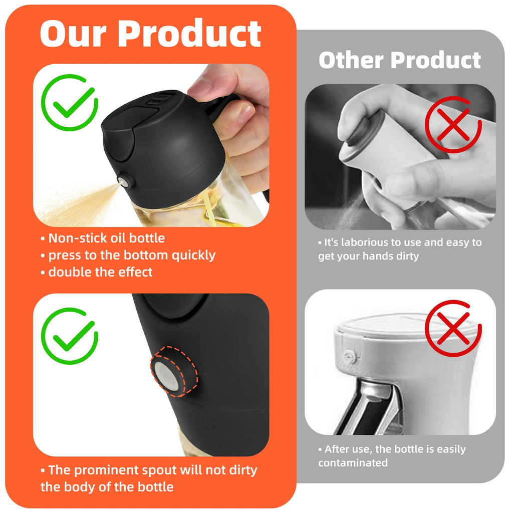 2 in 1 Olive Oil Dispenser Bottle for Kitchen Gadgets