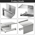 Stainless Steel Toilet Paper Holder with Shelf