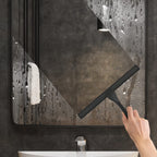 All-Purpose Stainless Steel Shower Squeegee with 2 Adhesive Hooks