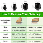 Silicone Chair Leg Protectors with Felt Pads (16PCS)
