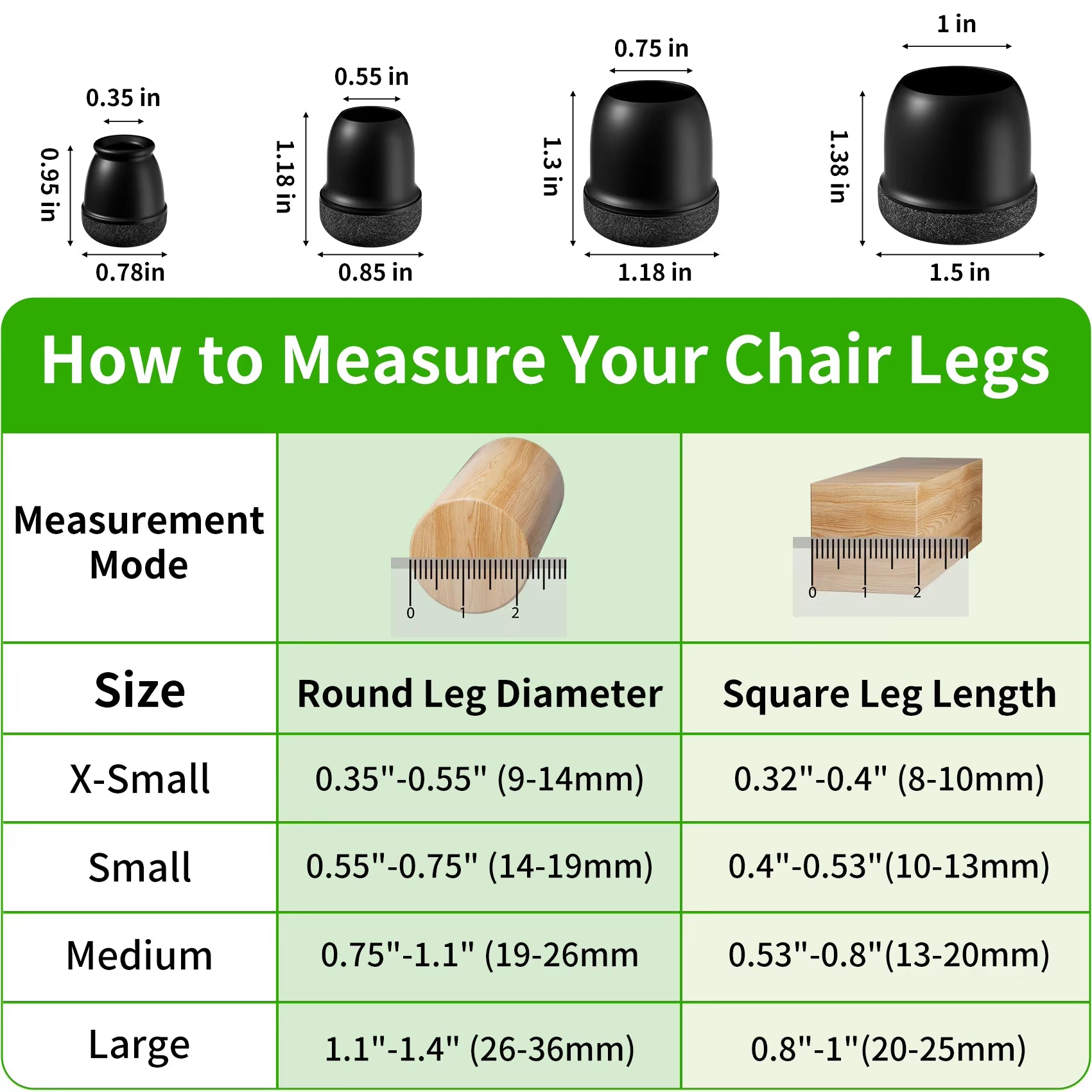 Silicone Chair Leg Protectors with Felt Pads (16PCS)