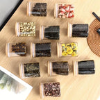 12PCS Glass Spice Jars with Bamboo Lids & Labels