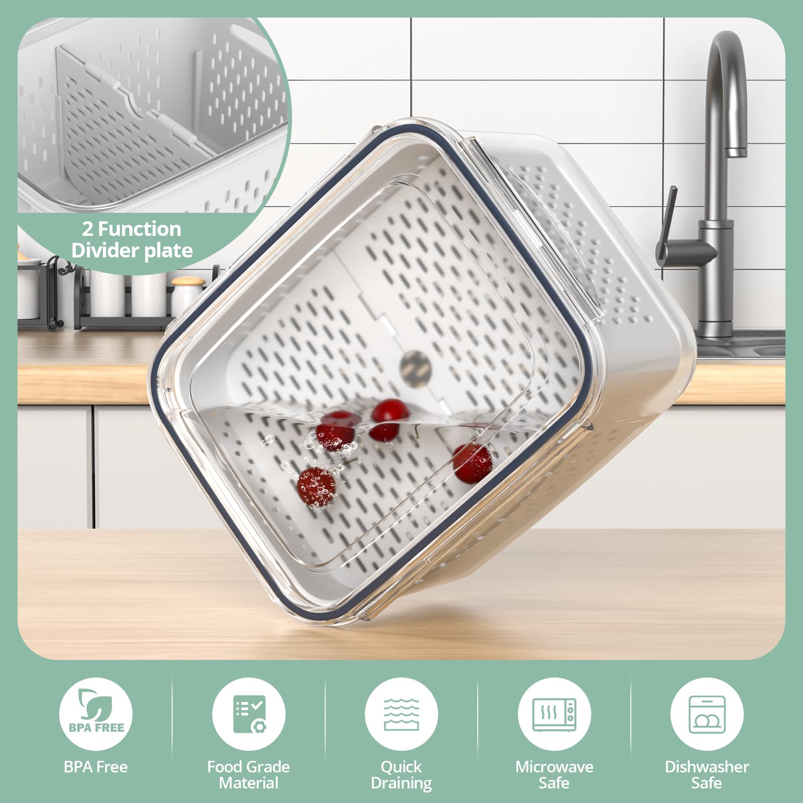 8PCS Fruit Storage Containers for Fridge