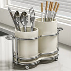 Stainless Steel Utensil Holder with Drain Tray
