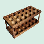 Solid Wood Egg Holder Rack Countertop Organizer
