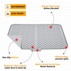 Silicone Dish Drying Mat with Drain Lip