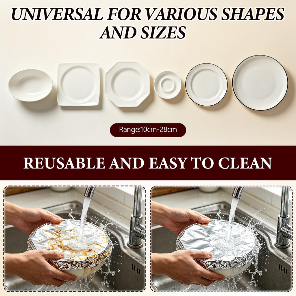 50pcs Reusable Aluminum Foil Food Cover