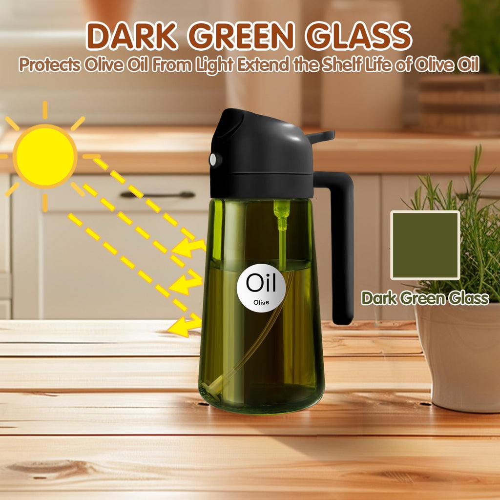 2-in-1 Olive Oil Sprayer & Dispenser Bottle