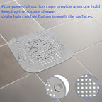 Shower Drain Hair Catcher, Silicone Hair Stopper with Suction Cup (4PCS)