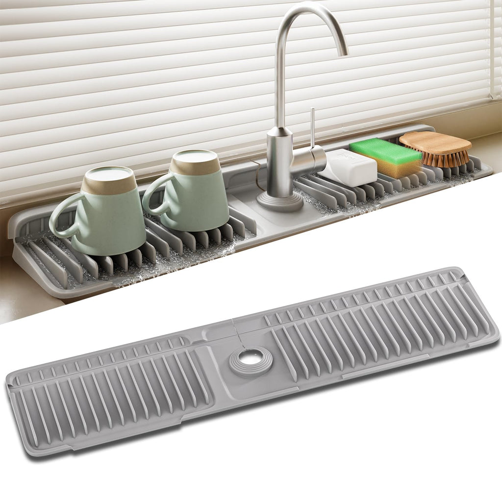 Faucet Mat for Kitchen Sink, Silicone Sink Splash Guard