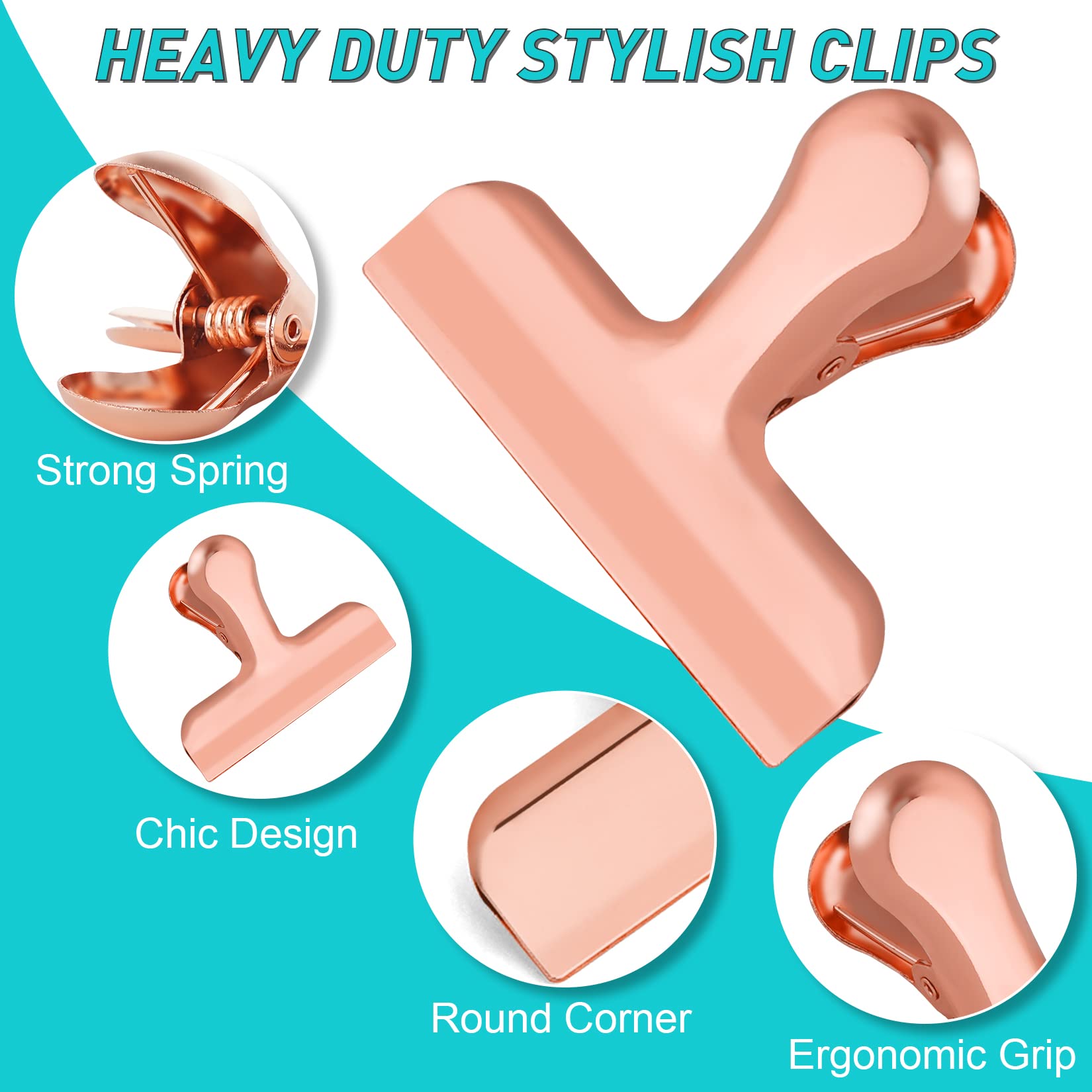 8PCS Stainless Steel Chip Bag Clips Airtight Food Sealing Clips