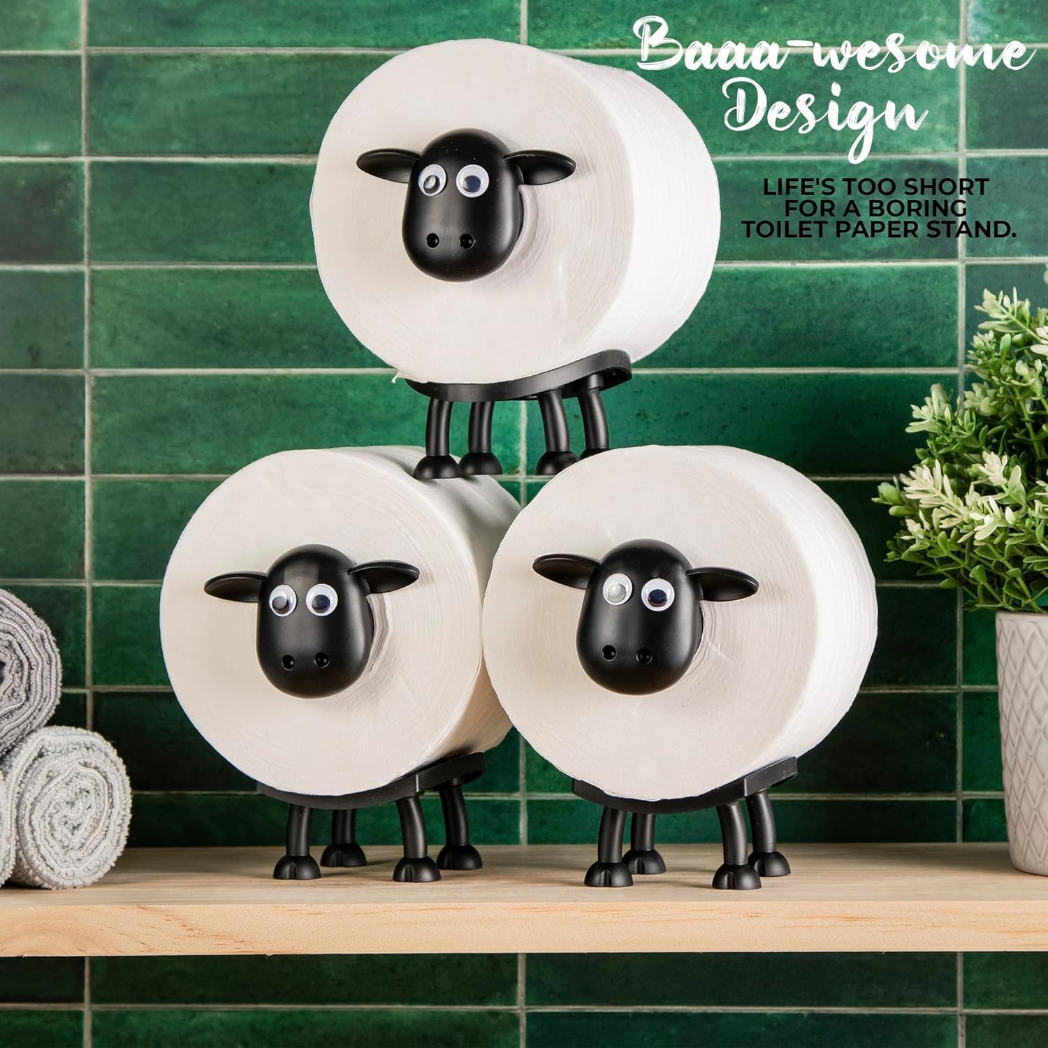 Funny Sheep Toilet Paper Holder Stand 3pcs