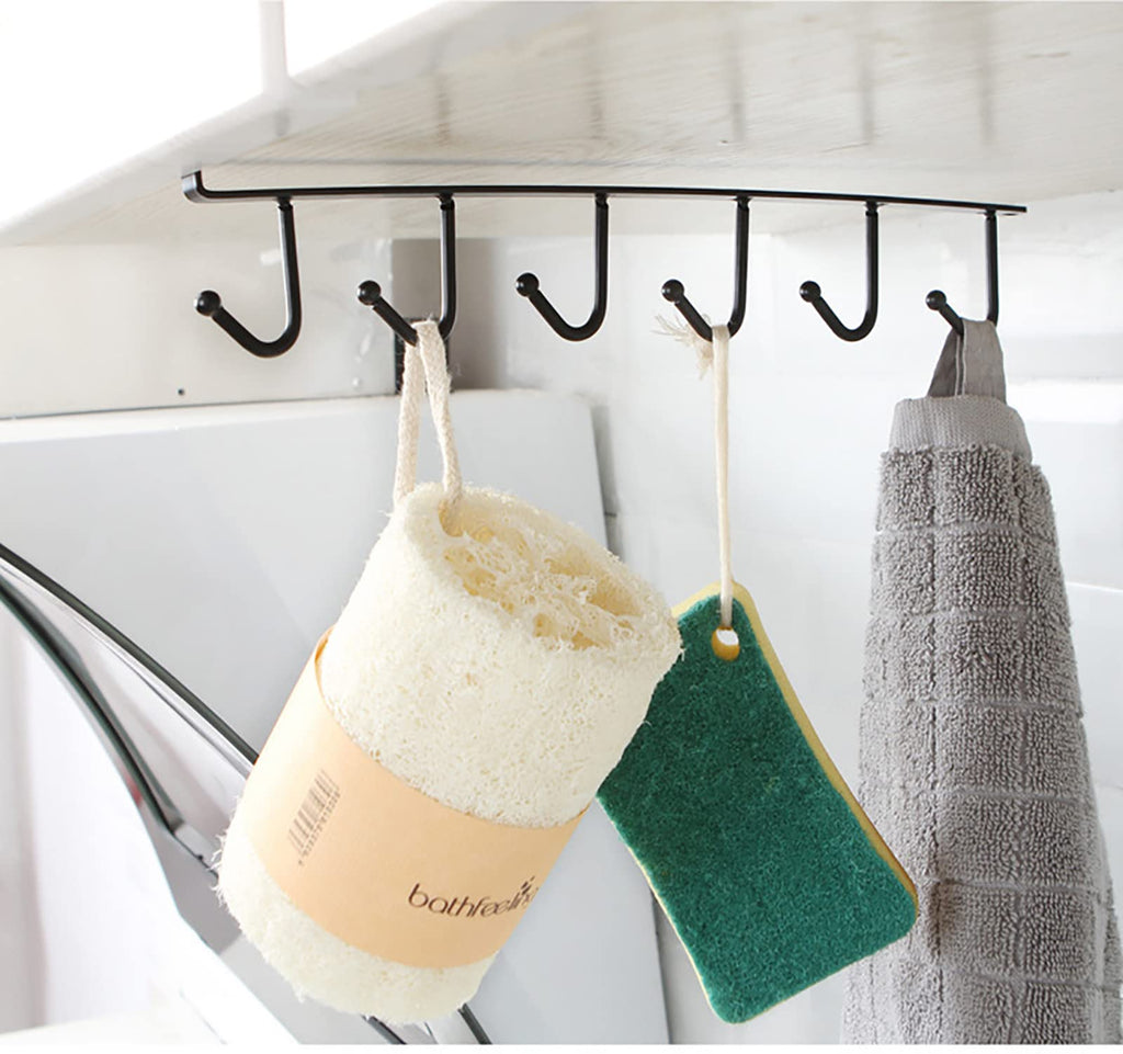 Multi-Purpose 6-Hook Under Shelf Organizer