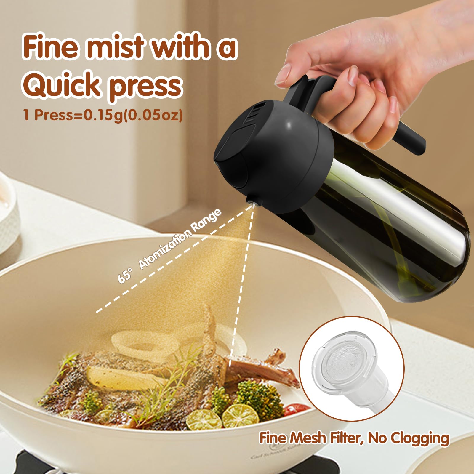 2-in-1 Olive Oil Sprayer & Dispenser Bottle
