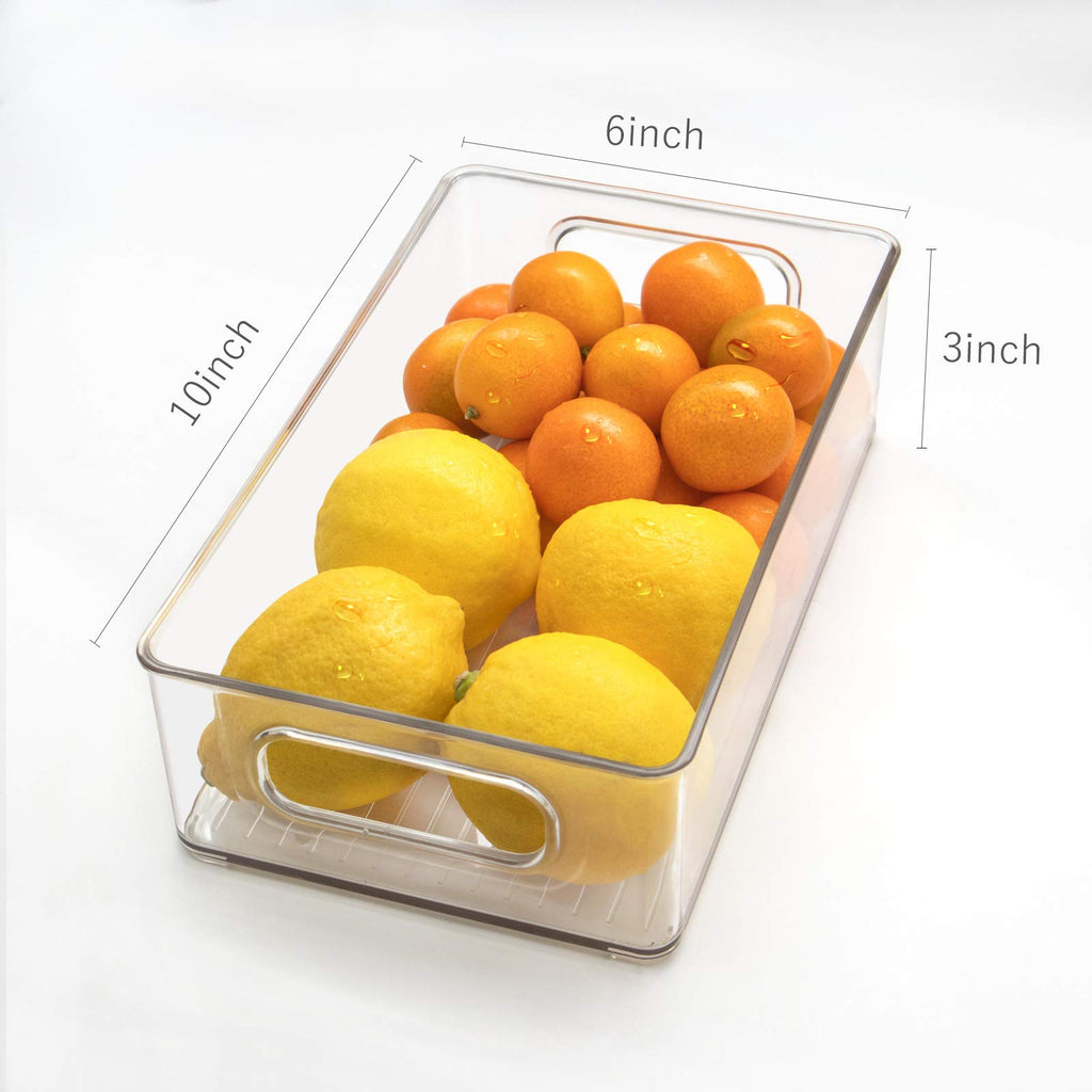 6PCS Stackable Refrigerator Organizer Bins