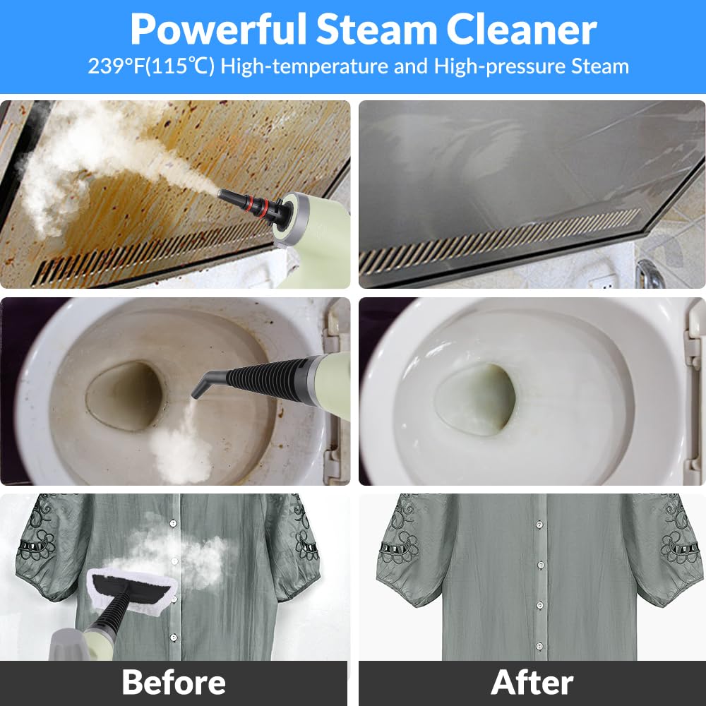 Handheld Pressurized Steam Cleaner with 12 pcs Accessories