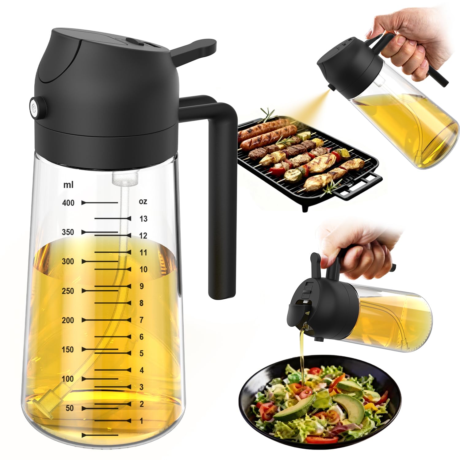 2 in 1 Olive Oil Dispenser Bottle for Kitchen Gadgets