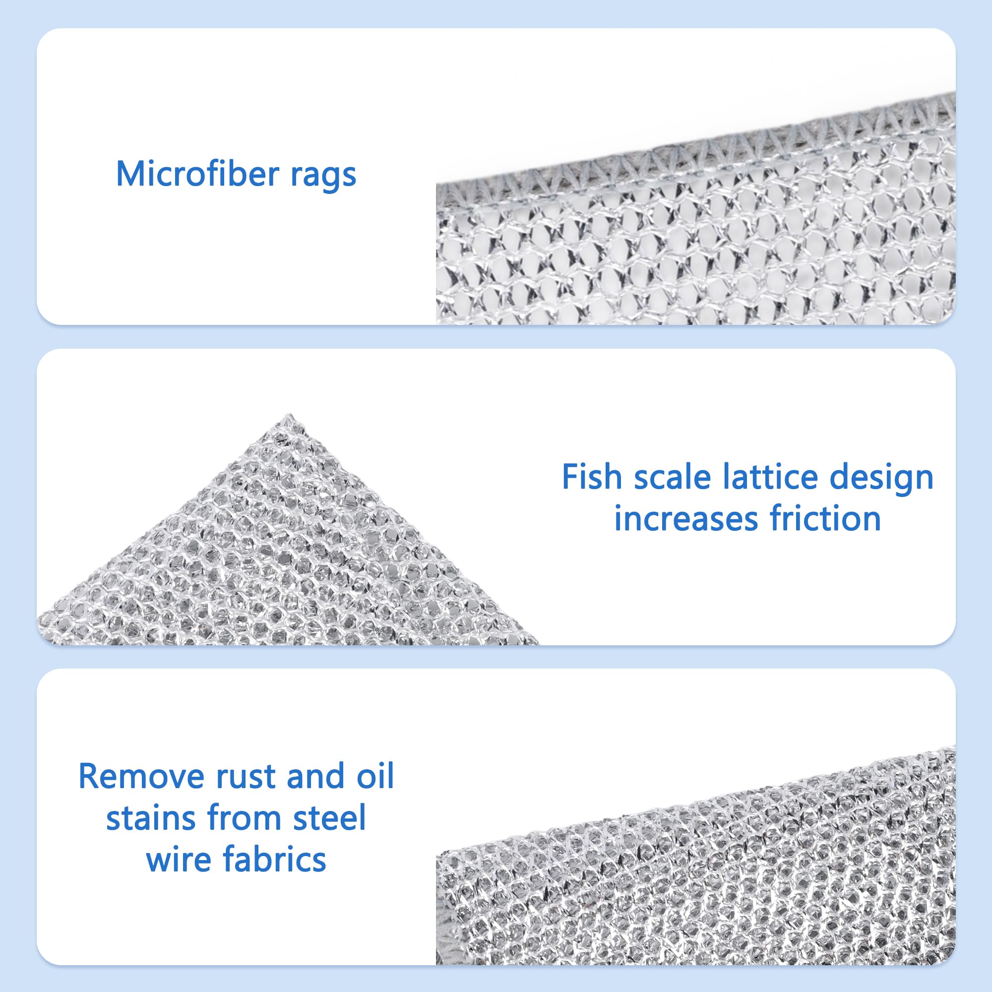 10PCS Non-Scratch Steel Wool Dishcloth Set