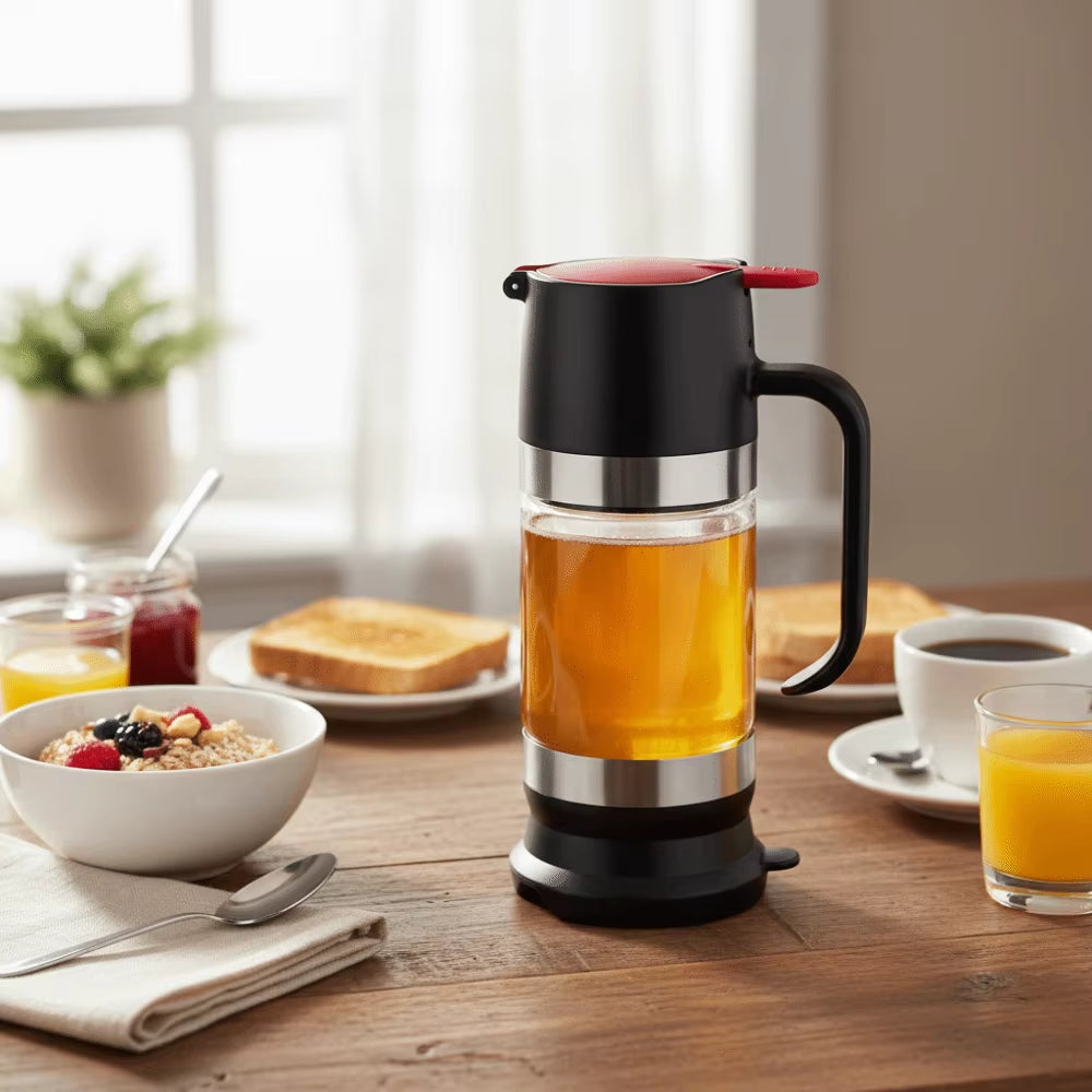 Durable 300 ML Glass Honey Dispenser with Handle