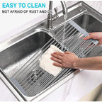Stainless Steel Roll-Up Dish Drying Rack