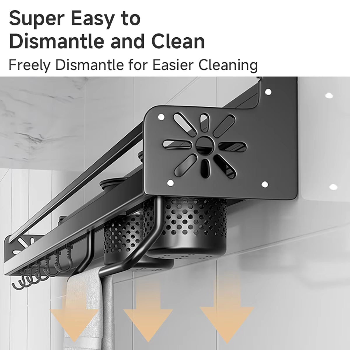 Metal Kitchen Shelf No-Drill Drain Rack