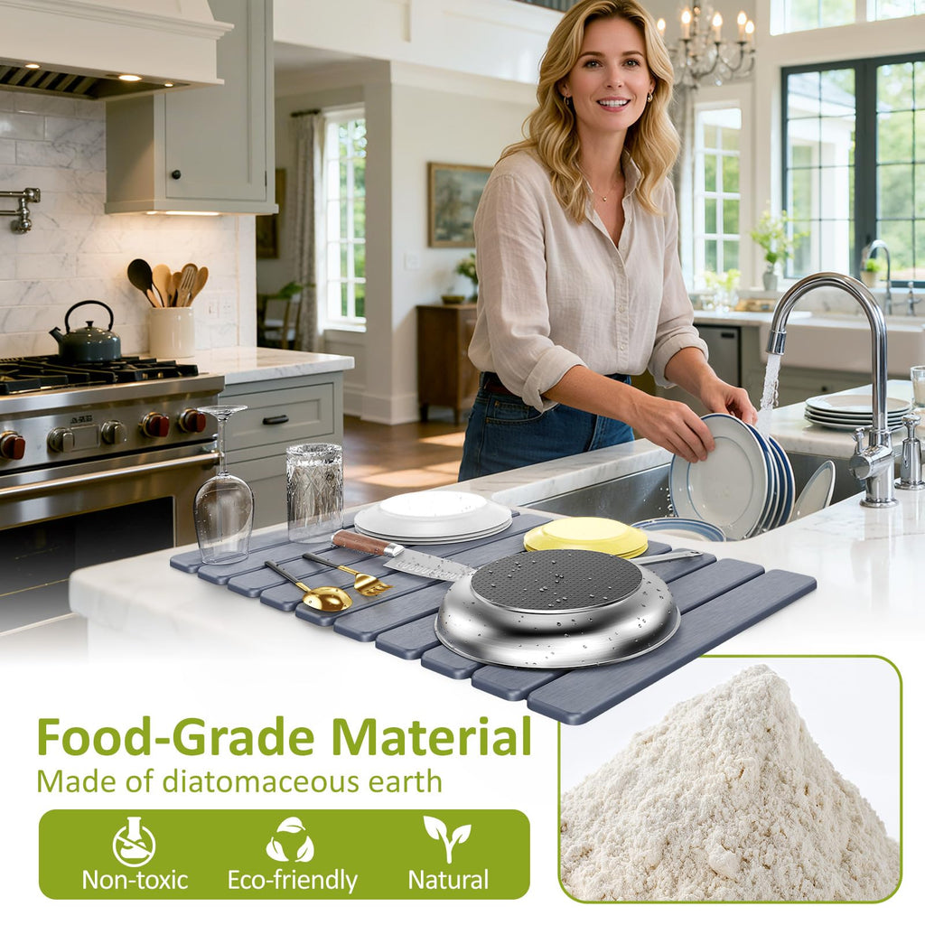 Large Stone Dish Drying Mat for Kitchen Counter