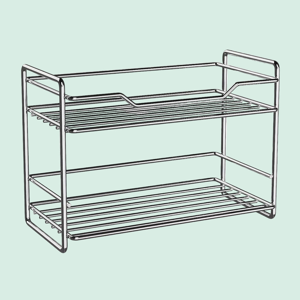 2 Tier Stainless Steel Kitchen Countertop Spice Rack
