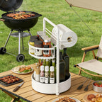 2 Tier Rotating Spice Rack with Paper Towel Holder