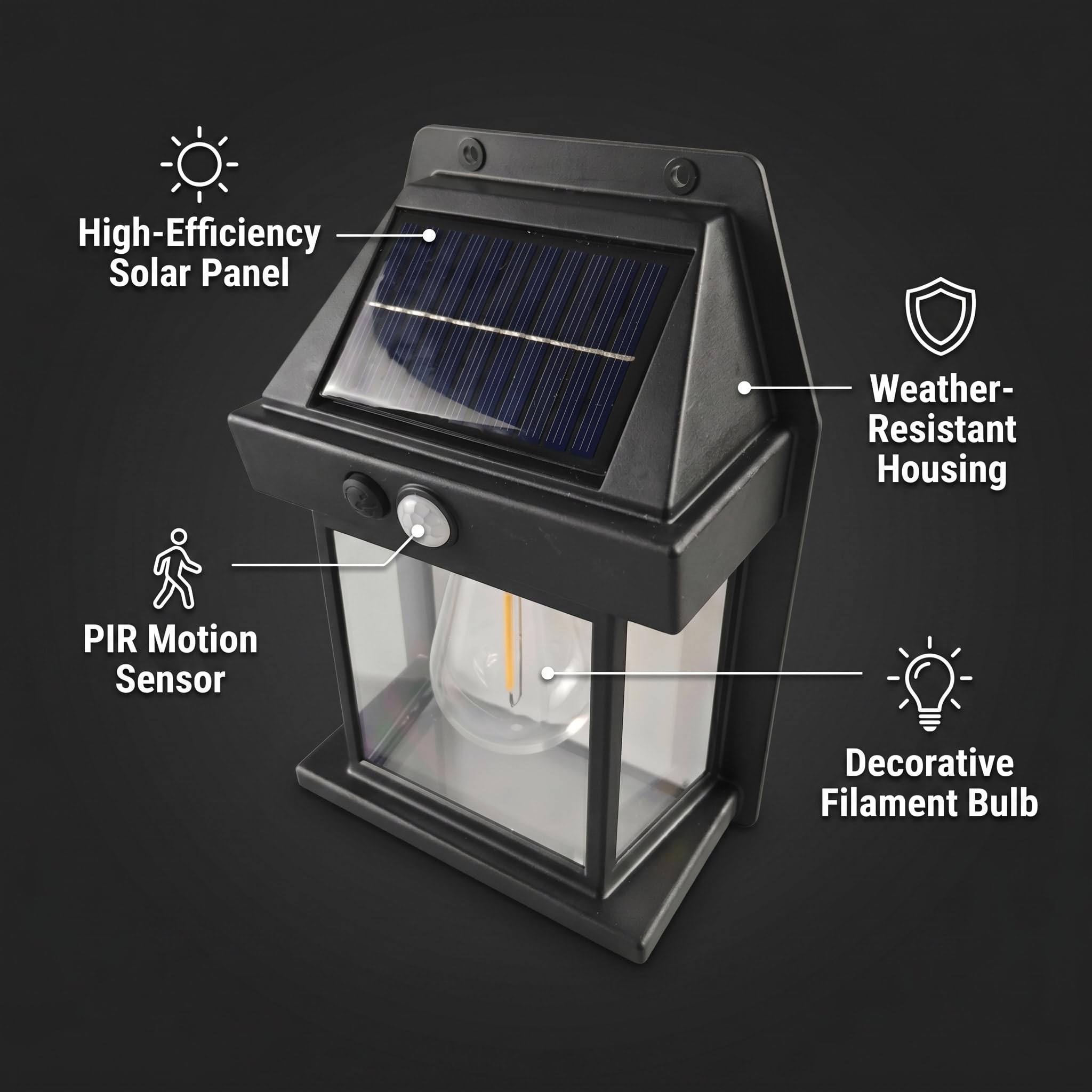 New Outdoor Solar Wall Lamp