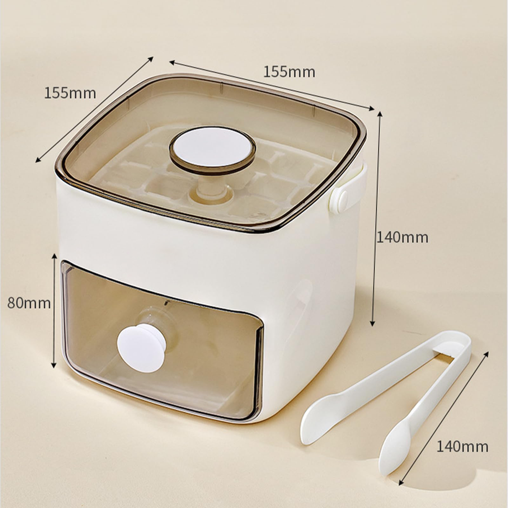 Grid Ice Cube Tray with Lid & Bin