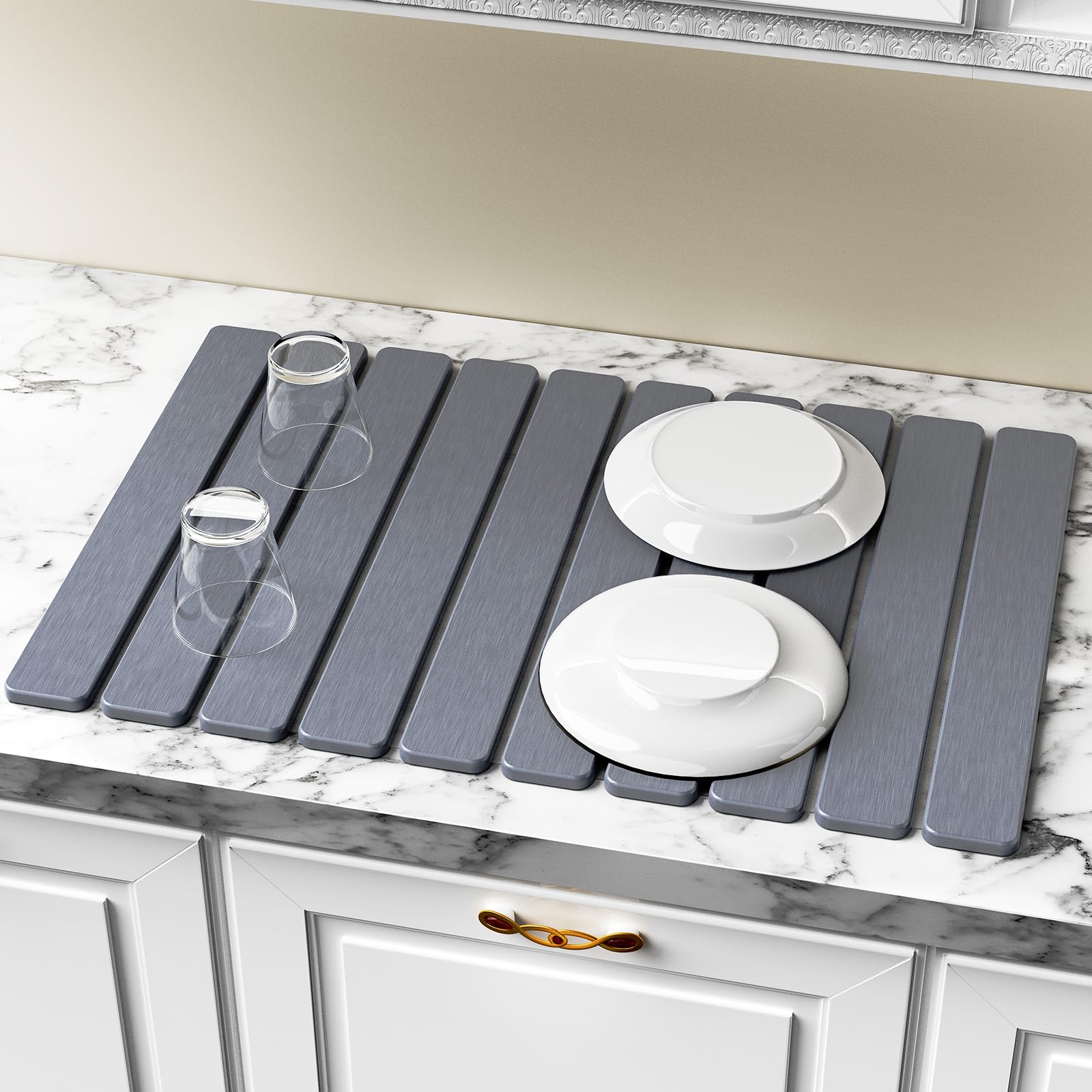 Large Stone Dish Drying Mat for Kitchen Counter