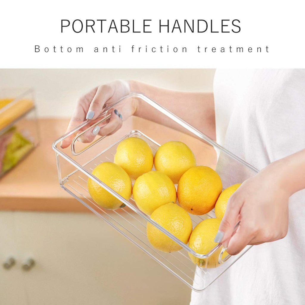 6PCS Stackable Refrigerator Organizer Bins