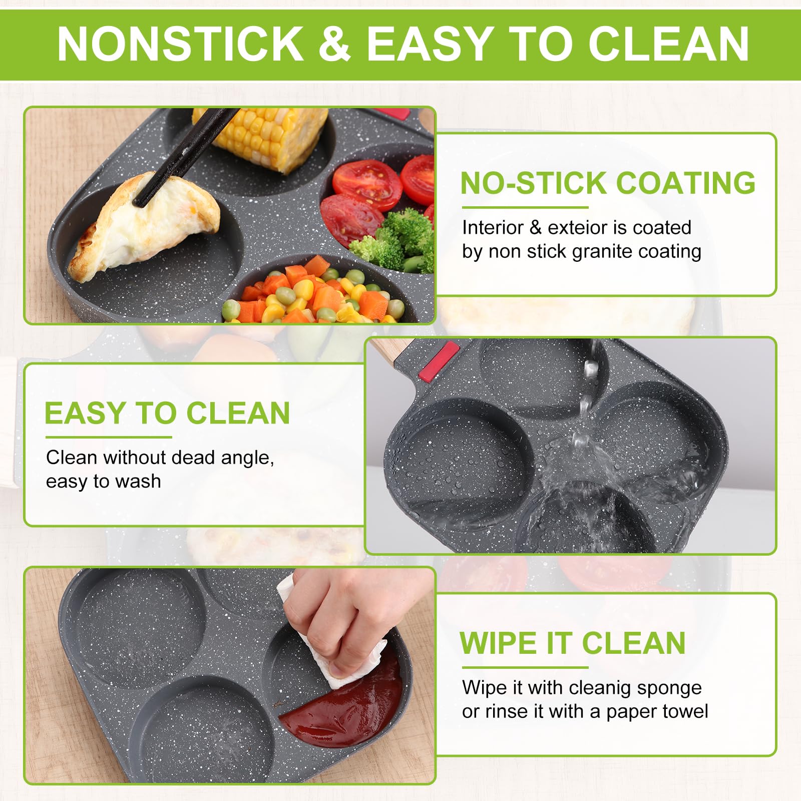 4-Cup Nonstick Egg Frying Pan