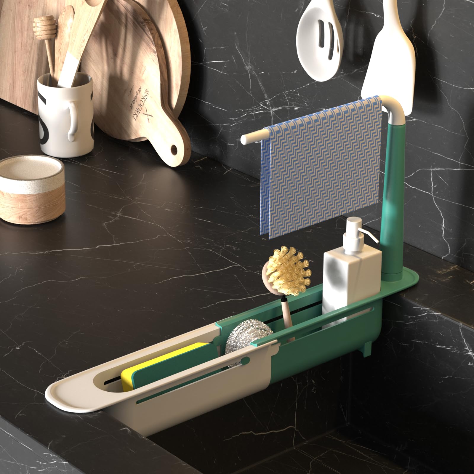 Adjustable Telescopic Sink Caddy Sponge Holder