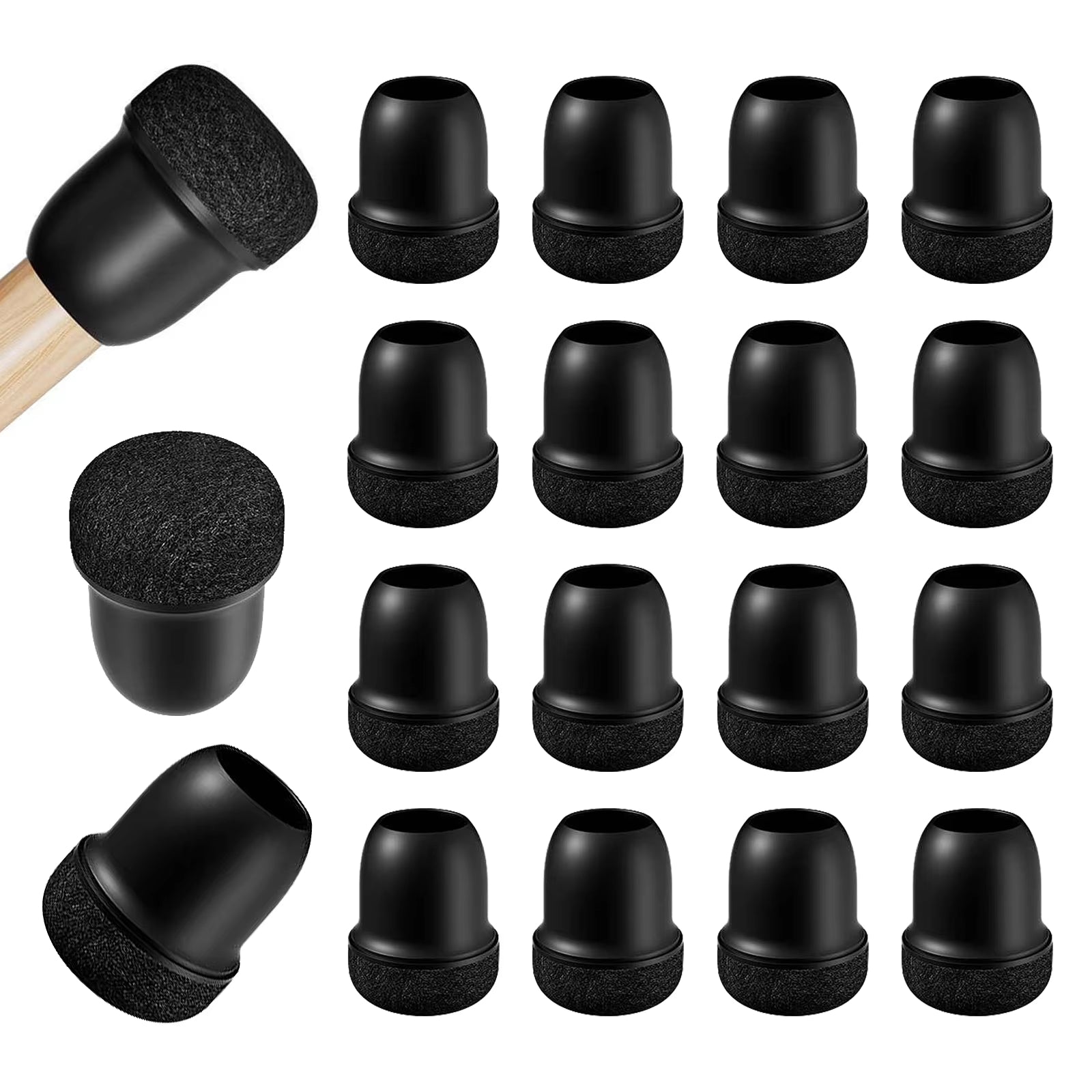 Silicone Chair Leg Protectors with Felt Pads (16PCS)