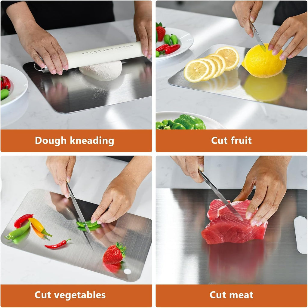3PCS Stainless Steel Cutting Board Set for Kitchen