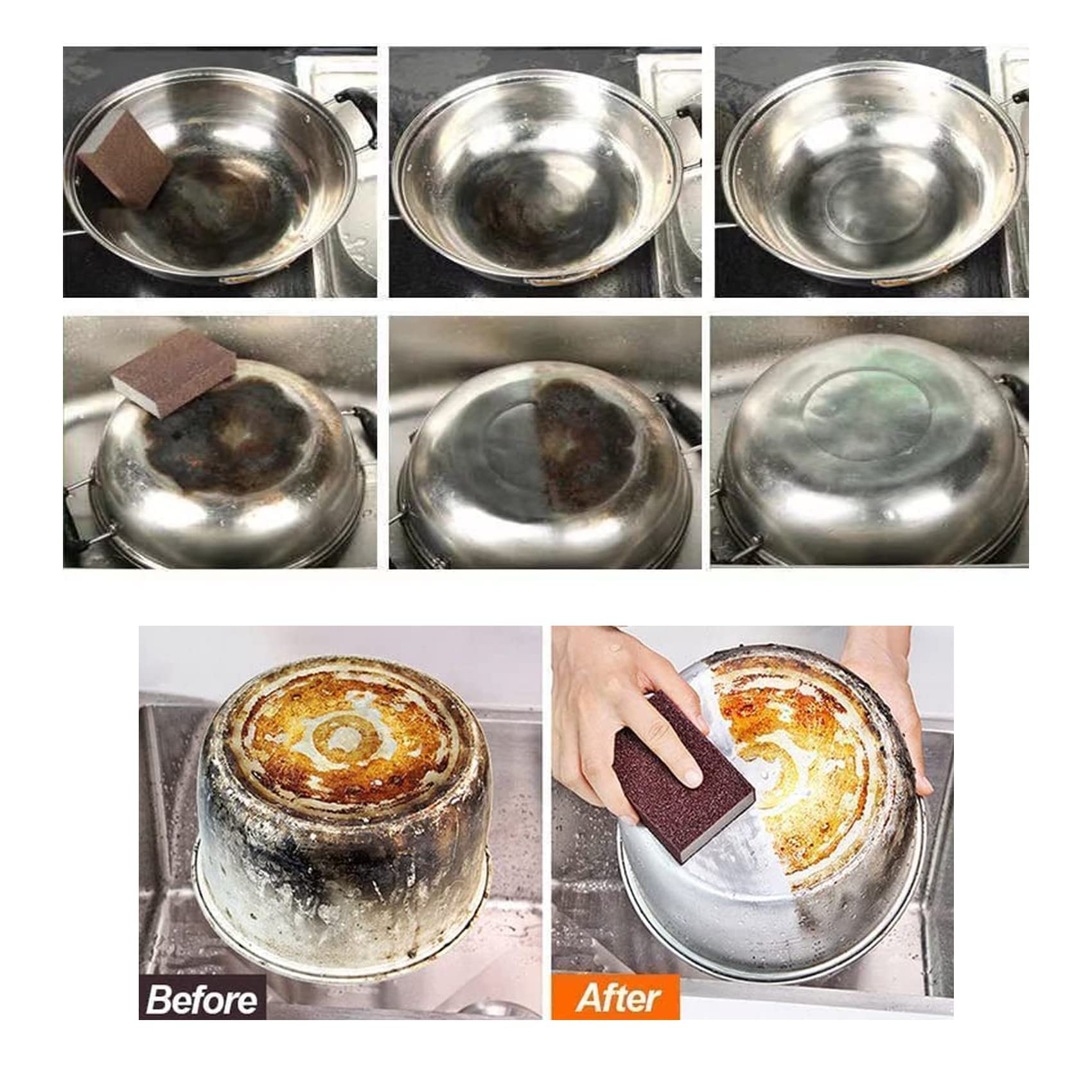 10PCS Emery Magic Cleaning Sponge Scrubber