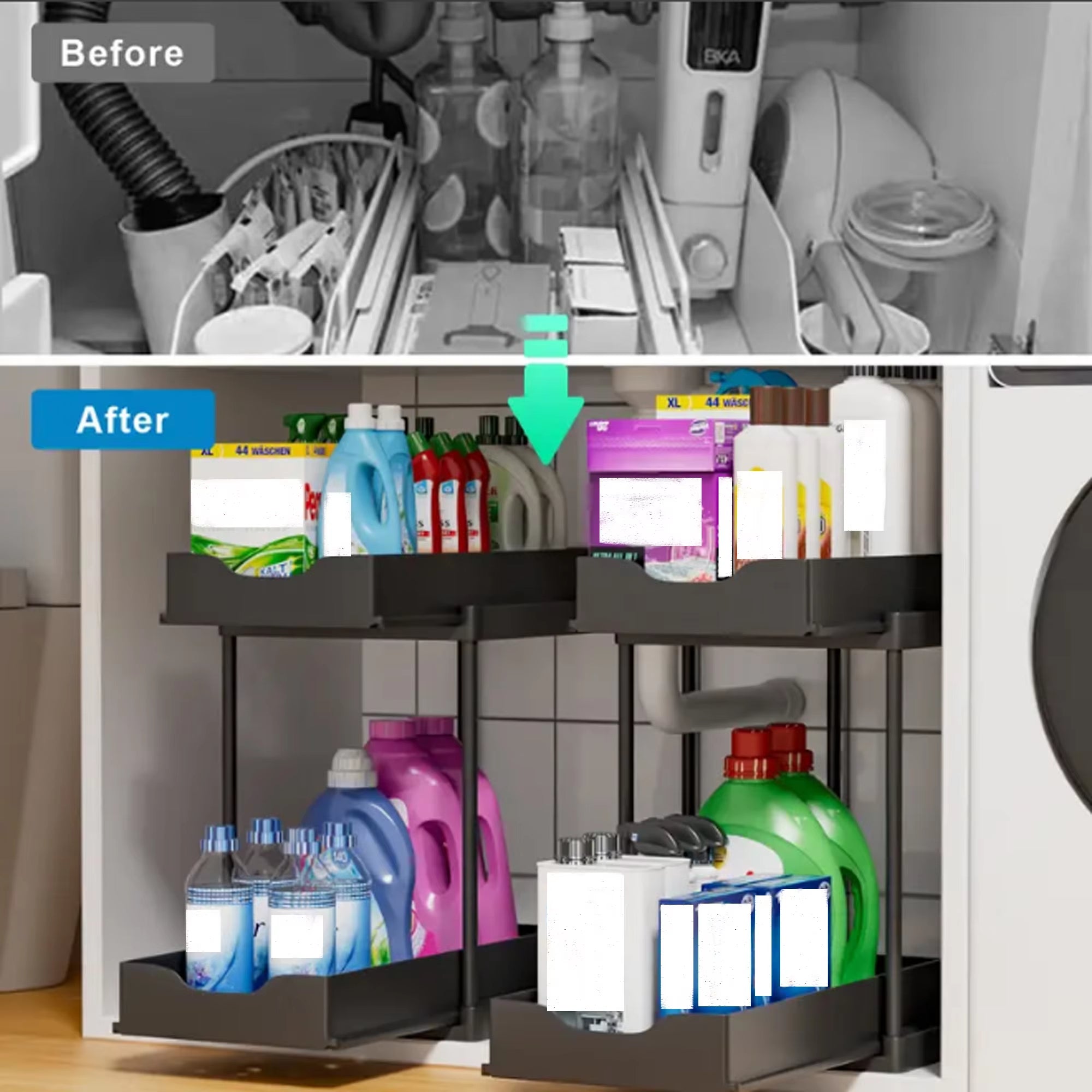 Double Layer Pull-Out Under Sink Storage Organizer