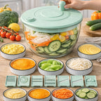 7PCS Salad Spinner Vegetable Washer & Chopper Set