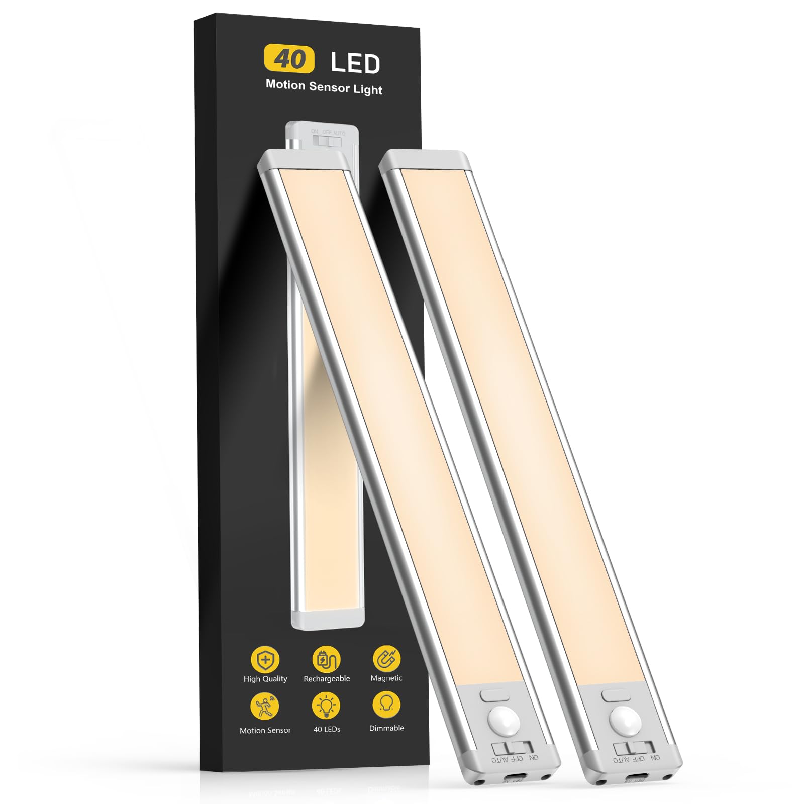 Rechargeable Motion Sensor Under Cabinet Lights (2PCS)
