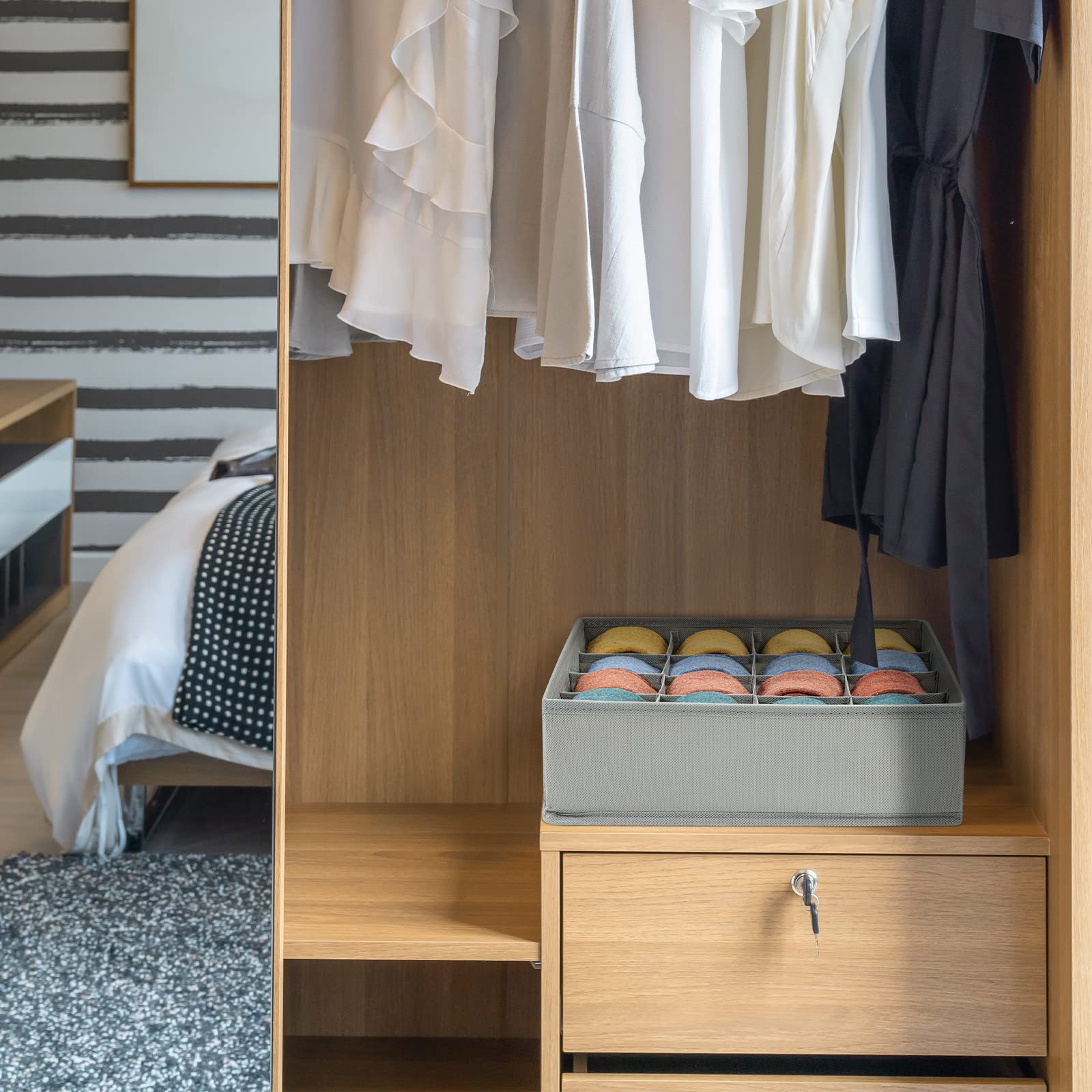 Sock Drawer Organizer Divider Underwear Organizer (2PCS)