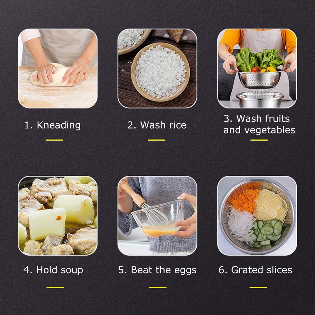 Stainless Steel Salad Bowl with Grater & Strainer