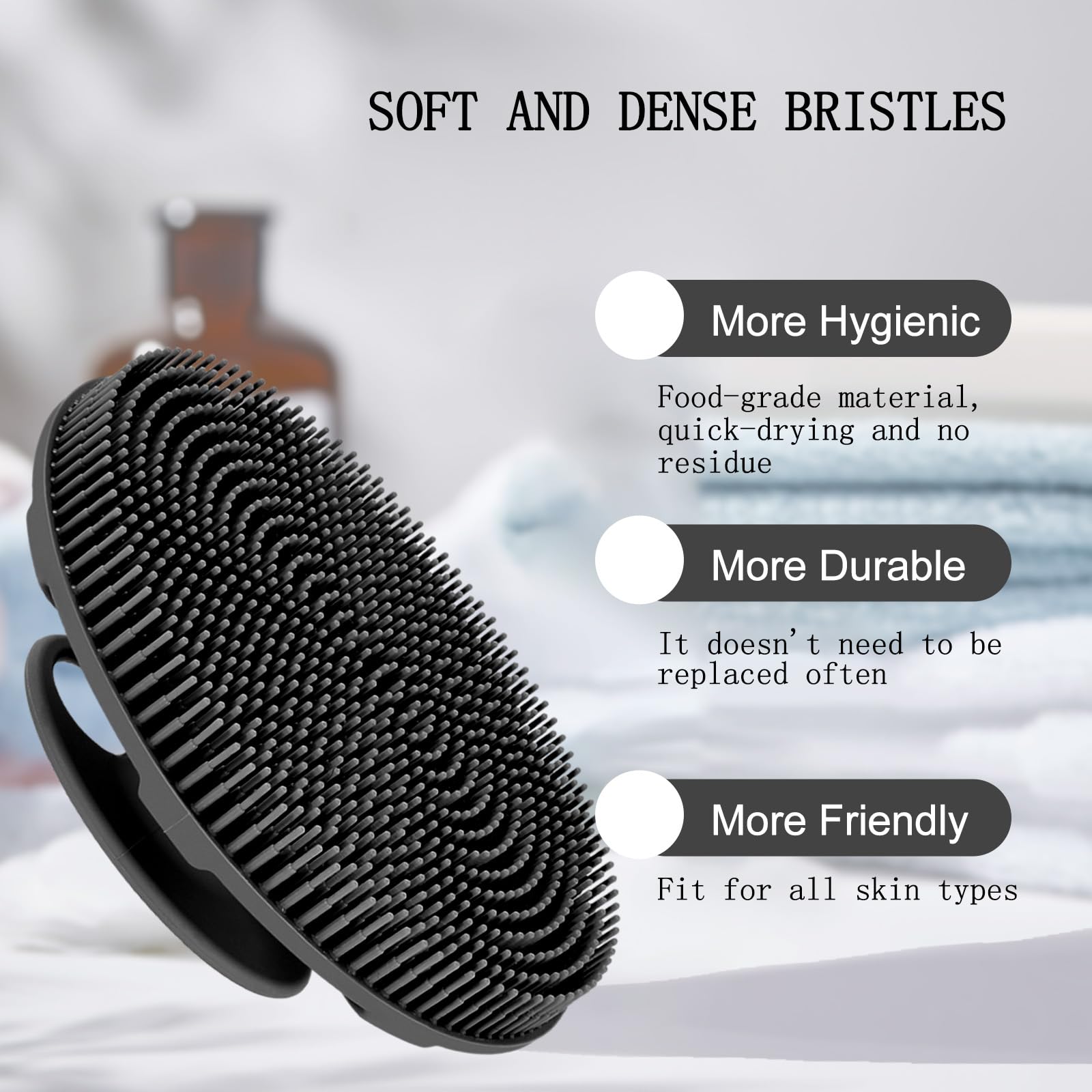 Soft Silicone Body Scrubber Shower Brush