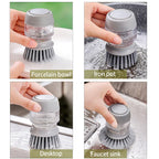 Soap Dispensing Dish Scrub Brush with Holder